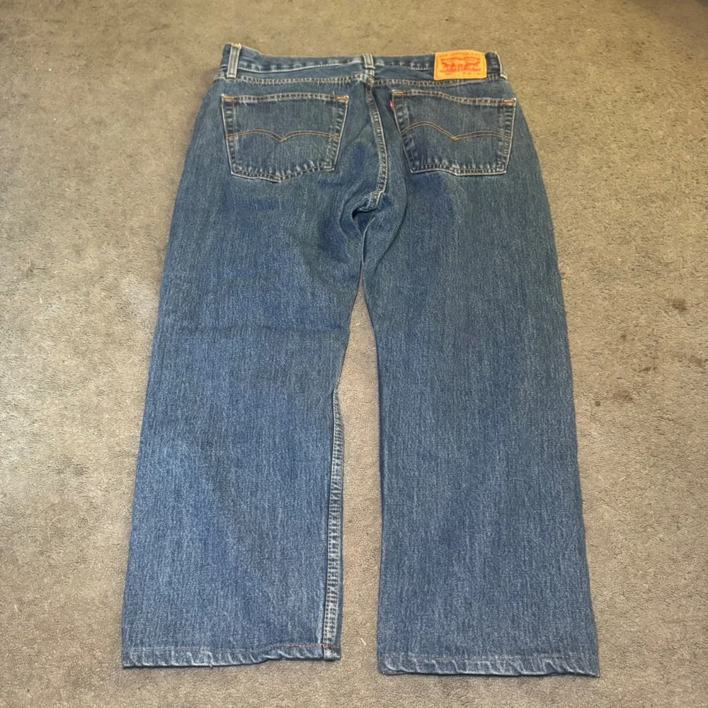 Levis 505 Regular Fit Jeans Mens 36x29 Medium Wash Blue Straight Leg Denim